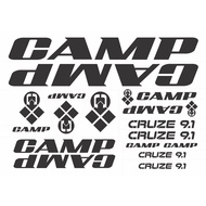 CAMP Cruze 9.1 MTB Cycling Sticker 15 pcs Vinyl Frame Sticker Logo Stiker Frame Basikal Bike Mountainbike