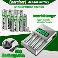Send Storage Box🎁Energizer AA/AAA 1.2V Rechargeable Battery 900mAh/2450mAh, LCD Display NI-MH Smart 