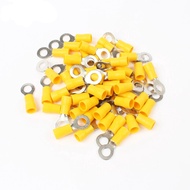 40PCS RV5.5-4 RV5.5-5 RV5.5-6 Yellow Ring insulated terminal cable Crimp Terminal suit 4-6mm2 Cable 