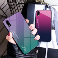 Vivo Y93 Y 93 VivoY93 Case Gradient Color Tempered Glass Hard Case Back Cover Vivo Y93 Casing