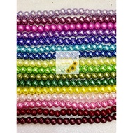 READY STOCK Glass Pearl(6MM), Manik Mutiara Bulat, Manik Pearl