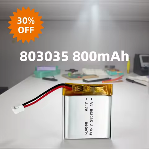 High Performance 803035 Li-Po Battery 3.7V 800mAh, Long-Lasting Rechargeable Battery for Portable El