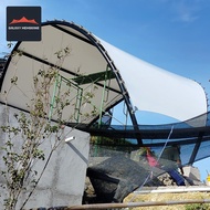 tenda membrane Agtex 950 gsm siap pasang pada rangka