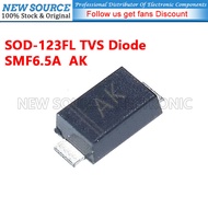 [20-100pcs] SMF6.5A  AK SOD-123FL TVS Transistor SMD Diode Electrostatic and Surge Protection New So