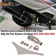 Slip On For Kymco Xciting 250 250i 300 300i Xciting250 Motorcycle Exhaust 51mm Middle Link Pipe Muff