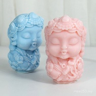 Zen Aromatherapy Resin Abrasive Tool Mold Green Tara Plaster diy3D Epoxy Candle Ornaments Three-Dime