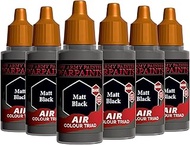 The Army Painter, Airbrush-Ready Paint Black with 6 x 18 ml Pre-thinned Acrylic Spray Paints - Paint