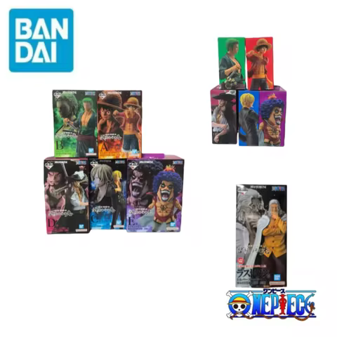 In Stock Original Bandai Luffy Roronoa Zoro Sanji Dracule Mihawk Emporio Ivankov Silvers Holiday Gif