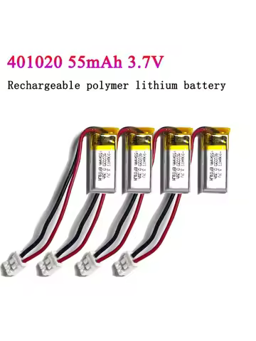 3.7V 55mAh 401020 Li-po Rechargeable Lithium Polymer Battery for Bluetooth Earphones,Selfie Stick,Sm