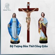 Catholic Altar Statue Set with 3 High Quality Hand-painted Composite Levels | Beautiful Catholic Wor