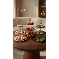 3-tier cup cake stand | Cake tray 896 3 tier plastic material elegant color