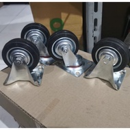 Trolley Wheels Set 4 pcs Trolley Rubber Wheels 3 inch On Off Trolley