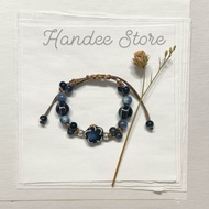 Ceramic Flower Bracelet - handmade drawstring bracelet - Couple best friend bracelet