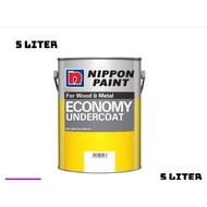 [GOOD QUALITY] 5L Nippon Paint Economy Undercoat wood &amp; metal (white) / cat undercoat kayu &amp; besi (putih)