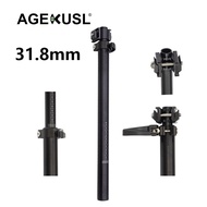 AGEKUSL 31.8mm Bicycle Seatpost Aluminum Alloy Length Retractable Bike Seat Post For Brompton Pikes Royale Camp Crius Trifold Folding Bicycle