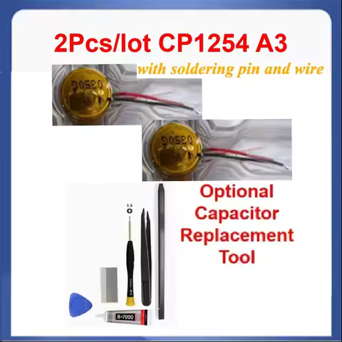 2pcs/lot CP1254 A3 with Soldering Feet with Wire with Tool 3.7V Headphone Rechargeable Battery Capac