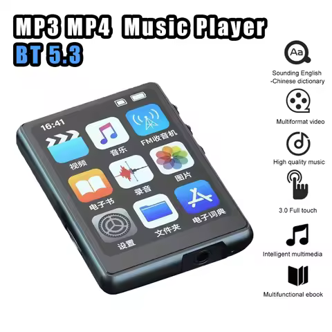 MP3 MP4 Player Portable MP3 Player Full Touch Screen Bluetooth-Compatible Audio Player Support FM Ra
