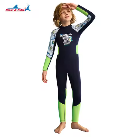 Kids Full Wetsuit, 1.5mm SCR Neoprene Wetsuits for Toddlers/Boys/Girls, Back Zipper Children's Long 