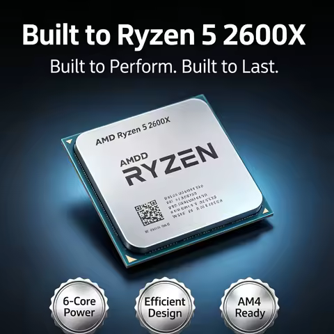 Computer Component AMD Ryzen 5 2600X 6 Core 12 Thread Zen+ Socket AM4 Processor