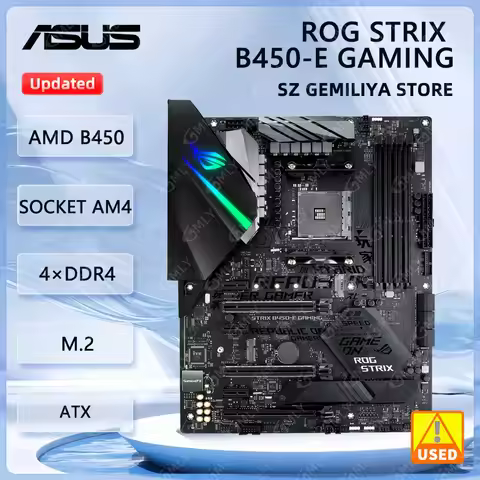 ASUS ROG STRIX B450-E GAMING B450 Motherboard AM4 DDR4 64GB For Ryzen 5 5600X 5500 4700 3600 3900 26