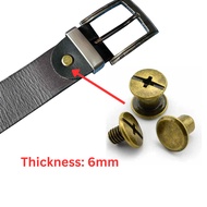 Screw for Belt Screw Tali Pinggang Bronze Color Brass Tembaga 6mm
