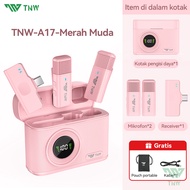 TNW A17 Microphone Wireless Mic Wireless clip on Microphone youtuber suara jernih Mic bluetooth Tanp