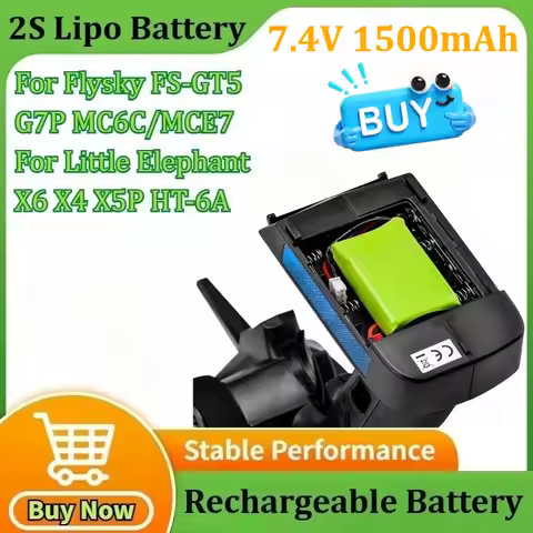 7.4V 1500mAh 2S Lipo Remote Controller Battery for Little Elephant X6 X4 X5P HT-6A with JST Plug for