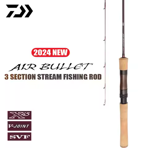 DAIWA AIR BULLET 2024 New 3 Section Stream Spinning/Casting Rod Max Lure 9g Fuji Ring AGS X45 Portab