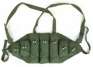 Military Canvas Type 56 Chest Rig Magazine Pouch Ammo Bandolier Green Magazine Pouch Carrier Ammo Ba