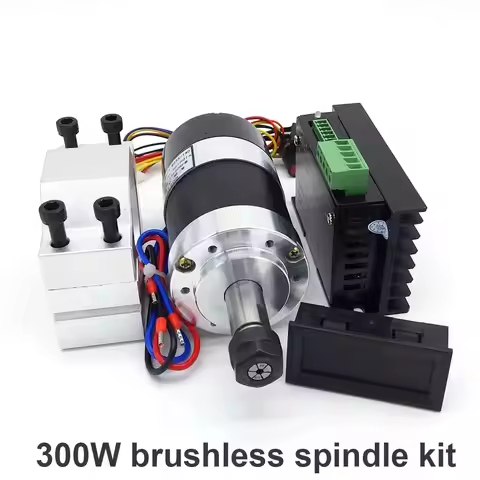 Brushless Spindle Motor DC36V ER11 300W 12000RPM High Speed Air Cooled Spindle Motor with 55mm Clamp
