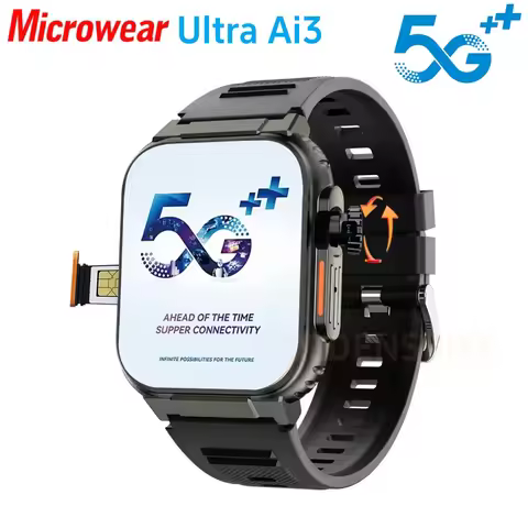 Microwear Ultra Ai3 Smartwatch 5G 180° Rotating Camera Google Play GPS WIFI 2.2inch Amoled HD Displa
