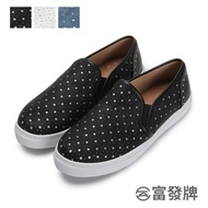 Fufa Shoes [Fufa Brand] Star Leather Texture Lazy Casual Thick-Soled Denim Style White Women's