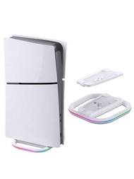 Soporte vertical para consola PS5 Slim Disc y Digital Edition, Base soporte para PS5 con luces RGB y accesorios simples antideslizantes - Blanco