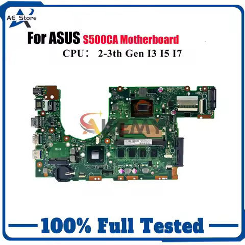 S500CA Laptop Motherboard For ASUS VivoBook S500CA S500C Notebook Mainboard With I3 I5 I7 CPU 100% t