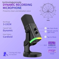 [TEC] MIC For Recording Streaming Gaming Dynamic Microphone With Headphone Jack/RGB/Mute PS4/PS5 Amp