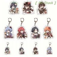 [ IN STOCK ] Original God Key Chain, Cute Cartoon Anime Game Keyring, Keychain Accessories Tartaglia Clock Departure HuTao Backpacks Keychain Children