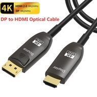 AOC DisplayPort to HDMI Optical Cable DP1.2 to HDMI2.0 Cable 4K@60Hz 3D ARC HDCP2.2/21.6Gbps for PC Laptop HDTV Projecto