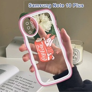 (Wave Case) For Samsung Galaxy Note 10 Plus 20 Ultra 9 8 Note10 Lite Casing Cartoon Coke Cover Shock