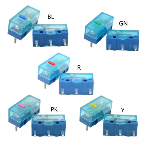 4Pcs/Pack HUANO Pink Red Yellow Blue Green Dot Mouse Microswitch Mouse Momentary Push Button Micro L