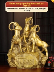 SHANYANG | Three Sheep Auspicious Brass Animal Sign Sheep Ornament