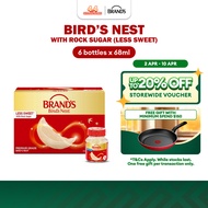BRAND'S Bird's Nest w/ Rock Sugar (Less Sweet) 68ml (6 btls/pack) - 100% Genuine Bird's Nest, Health