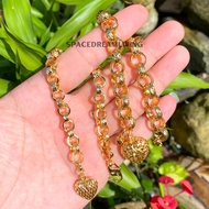 Rantai Tangan Emas Suasa Buah Hati Gold Plated Love Pendent Bracelet