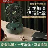 【可開發票】EDON愛登風扇懸浮收納落地扇充電折疊臺式靜音電風扇家用噴霧電扇