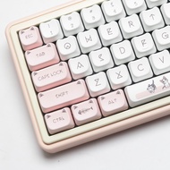 Keycap Cat Cheese Cat Shape สูง Adorable MAC Heat Sublimation HI75 HI8 S99 F99 104 F87 ปุ่มตัวอักษรแ