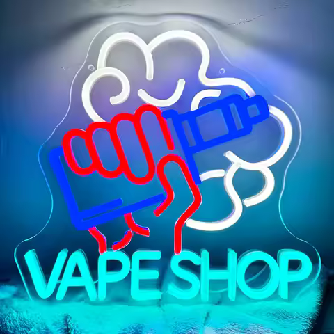 Vape Shop Neon Sign LED Neon Light For Smoke Shop Smoke Bar Retail Store Man Cave Business Neon Open