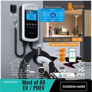 Feyree Wallbox EV Charger 4.3 inch screen 7kW 11kW 22kW DLB 5 meter length APP Remote Control EV Ins