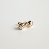Open on Museum - Anne Stone Studs ต่างหูเงินแท้ทรงกลมแบบติดหูประดับด้วยพลอย