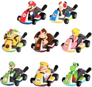 ChezMax Bowser 1.5-inch Action Figure Collector Set,Birthday Party Cake Decorations,Pull Back Kart C