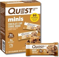 Quest Nutrition Mini Chocolate Chip Cookie Dough Protein Bars, High Protein, Low Carb, Keto Friendly