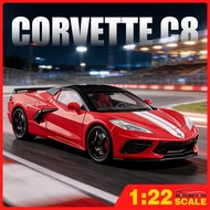 KLT 1:22 Chevrolet Corvette C8 Convertible Diecast Model Car Alloy Cars Toys Collection Gift For Kid